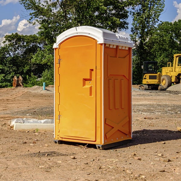 how often are the portable restrooms cleaned and serviced during a rental period in Stafford